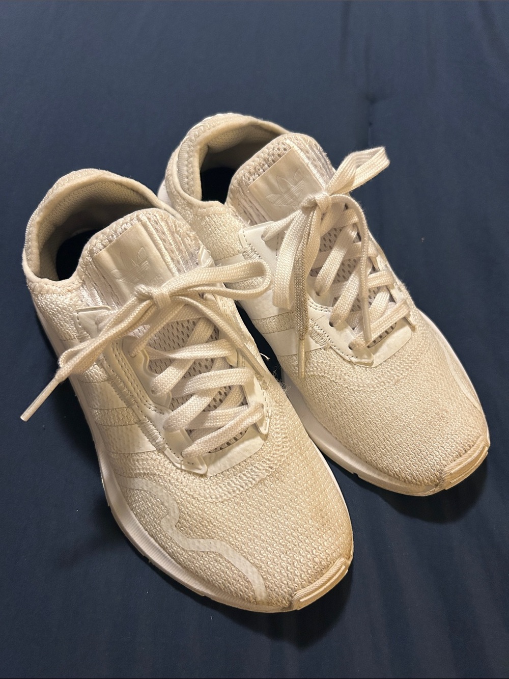 adidas Kids Cream/Off-White Knit Sneakers